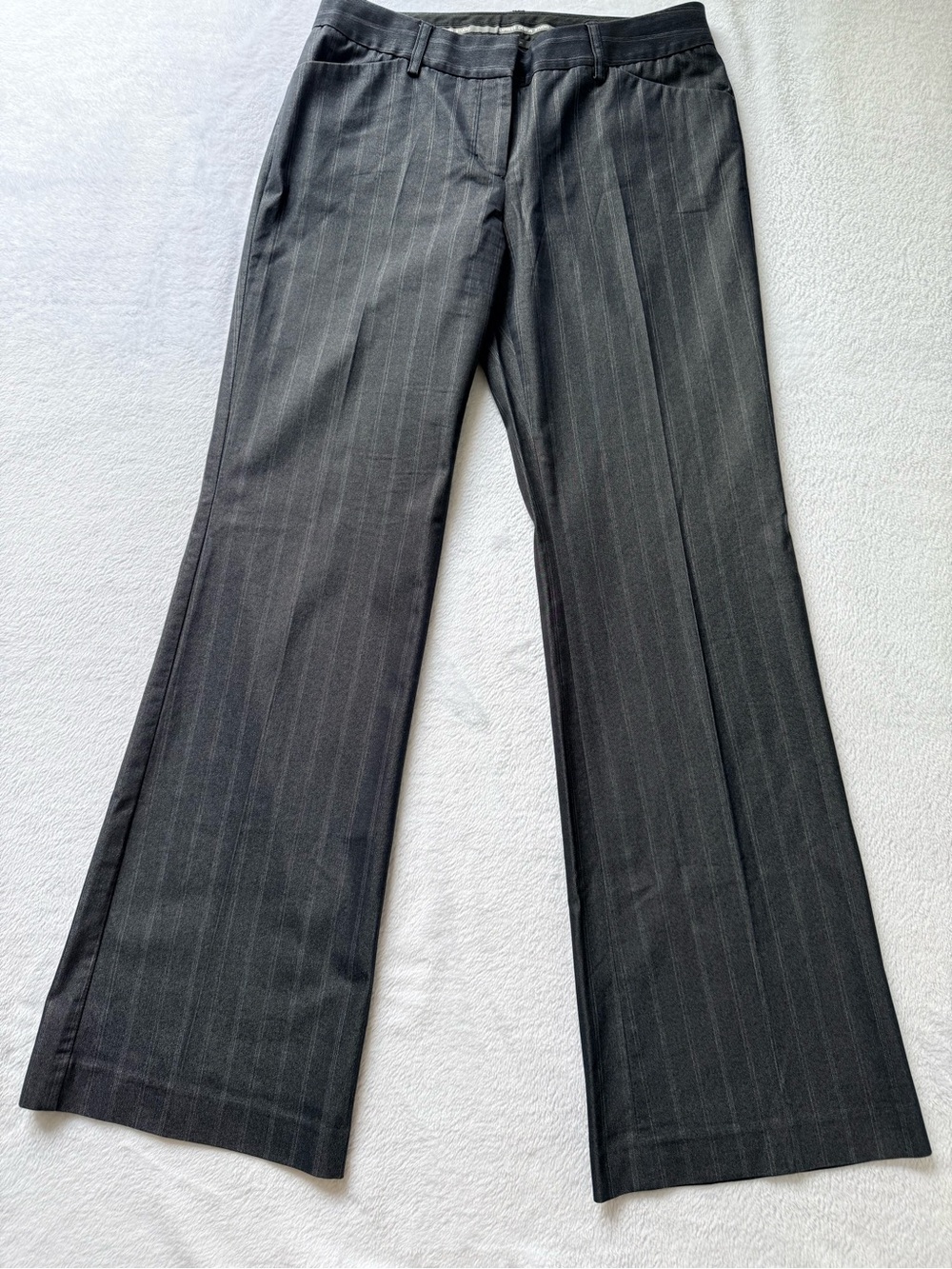Express Design Studio Editor Women's Navy Pinstripe Wide-Leg Trousers